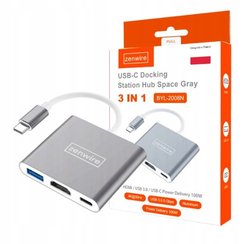  HUB USB-C Zenwire 3in1 HDMI USB 3.0 DEX Thunderbolt Adapter MacBook M1 M2 M3