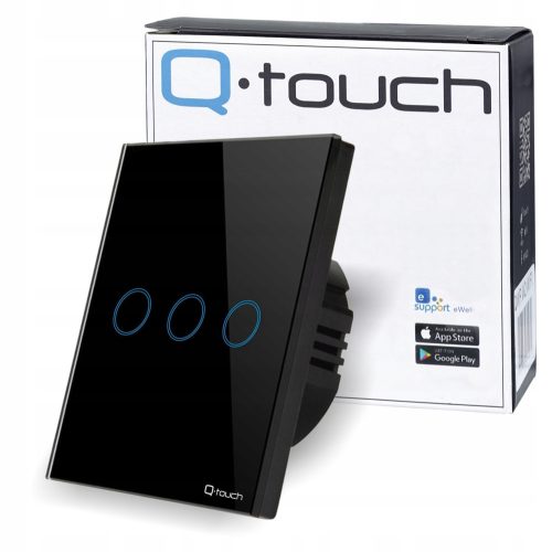 Dreifach-Touchschalter, Unterputz Q-touch schwarz QBP.W3- TOUCH