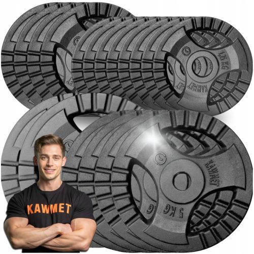 Gusseisengewichte-Set 60 kg, Platte, Lenker, Turnhalle KAWMET 28,5 mm