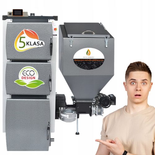  Pleszewskie Kotły Doppelfunktionsofen mit Stahltank für Öko-Erbsenkohle 12 kW