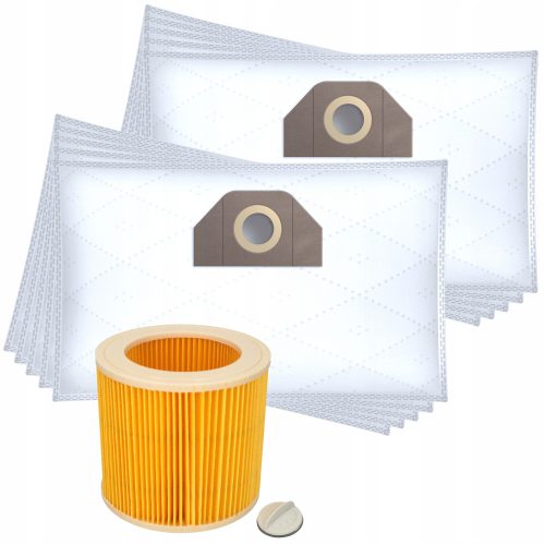  ProLine Eco Synthetik Staubsaugerbeutel 10 Stk. + Kastor Filter für Kärcher SE4001 Staubsauger