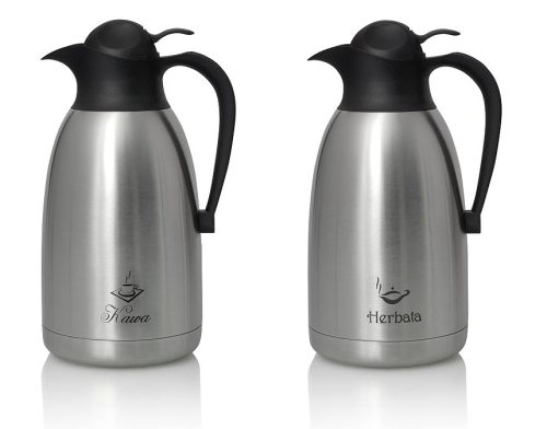  Promis Coffee Thermoskanne für Getränke 2 l, Silber