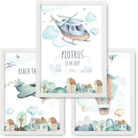  Set mit 3 A3-Bildern, Postern, IKEA-Rahmen