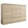  Mobene Moderne Kommode 140 x 40 x 98 cm, matte Sonoma-Eiche