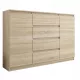  Mobene Moderne Kommode 140 x 40 x 98 cm, matte Sonoma-Eiche