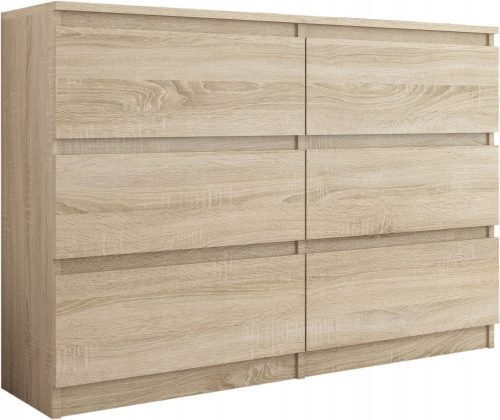 Mobene Moderne Kommode 140 x 30 x 77 cm, matte Sonoma-Eiche