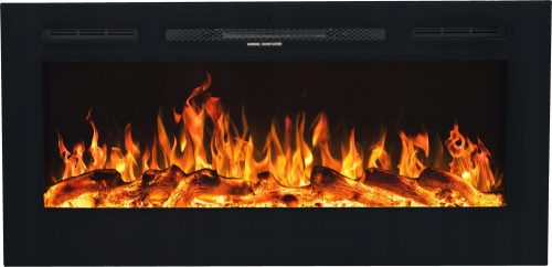Einbaukamin mit Heizfunktion, elektrisch Aflamo schwarz 1500 W 114 x 54,4 x 14 cm