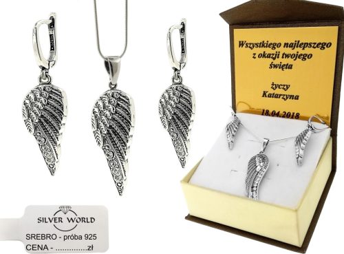  925er SILBER-Set. SWAROVSKI-Strasssteine. GRAVEUR