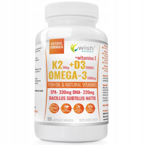 Hochwertiges Nahrungsergänzungsmittel mit Vitamin K2, D3, Omega-3 und Vitamin E von Progress Labs