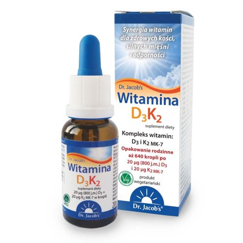 Dr. Jacob's Vitamin D3K2 MK-7 - Hochwertige Tropfen für starke Knochen und Immunsystem