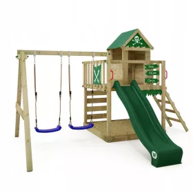  WICKEY Smart Cave Holzspielplatz mit Schaukel