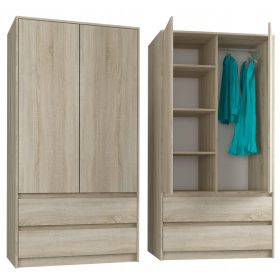   Mobene Moderner Kleiderschrank 90 x 180 x 51 cm, Sonoma-Eiche
