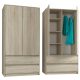  Mobene Moderner Kleiderschrank 90 x 180 x 51 cm, Sonoma-Eiche