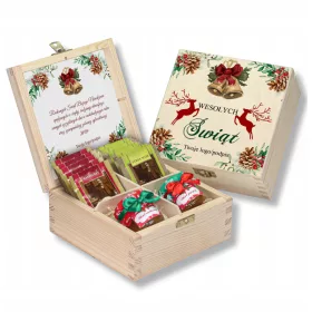    Weihnachtskorb-Geschenkset, Honigtee, Nikolaustagsgeschenk, Logo-Aufschrift