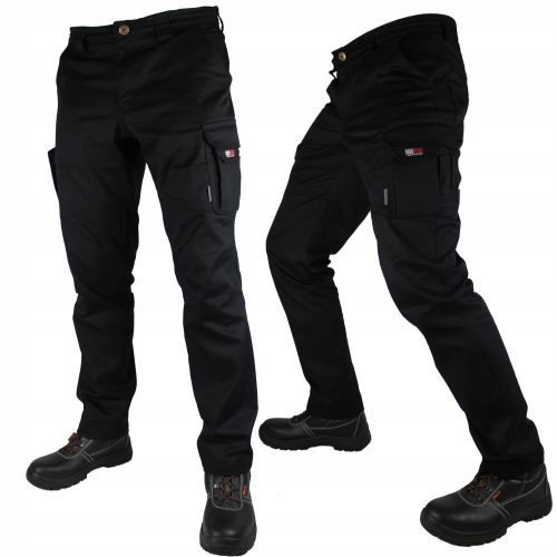 Lange Arbeitshose von Duduwork, elastisch, Farbe Schwarz, Größe 44