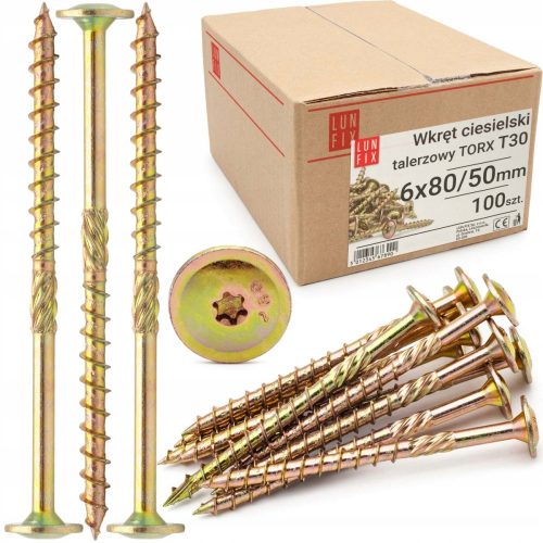 Lunfix Holzschrauben 6 x 80 mm 100 Stk.