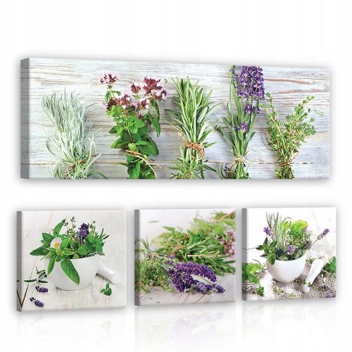  Küchenbild Lavendel 80x55cm 4 Teile