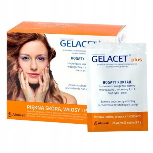 GELACET plus mit 21 Sachets - Nahrungsergänzungsmittel mit Kollagen und Vitaminen