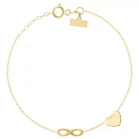  GOLD-INFINITY-HERZ-LIEBE-ARMBAND 333