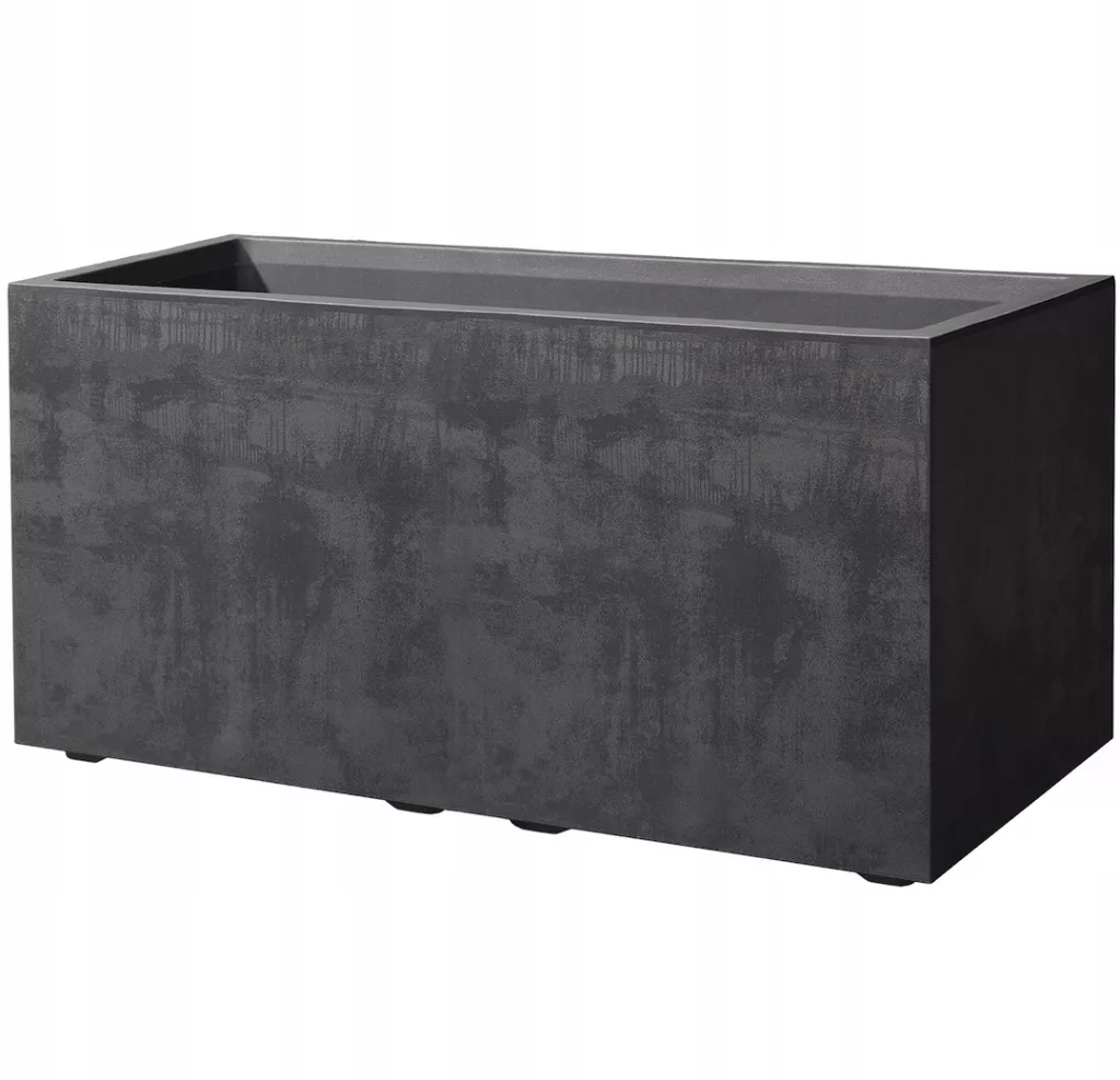 Rechteckige Blumentöpfe Schwarz – 4er Set, 30,5x9,7x8,5 Cm, Mit Untersetzer, Aus ABS-Kunststoff, Für Fensterbank & Balkon