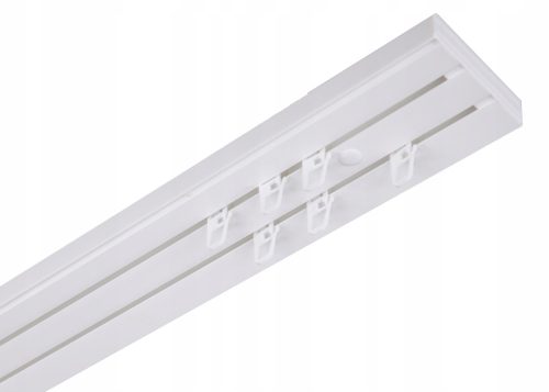 Deckenschienen PVC-Deckenschiene, zweigleisig, Gardinenstange, 440 cm