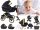  Babe Boss Uczio 4in1 Kinderwagen Schwarz, Grün, Silber, Graphit,