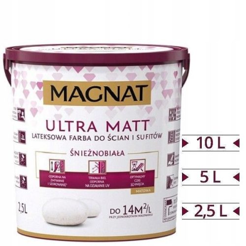  Magnat Latex-Wandfarbe 5 l, schneeweiß matt
