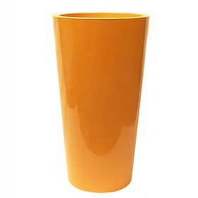    Blumentopf von Euro3plast, 33 cm x 33 x 61 cm, Durchmesser 33 cm, Kunststoff in Orange-, Gelb- und Goldtönen
