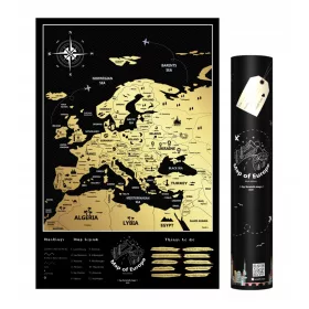  EUROPA SCRATCH MAP schwarz und gold