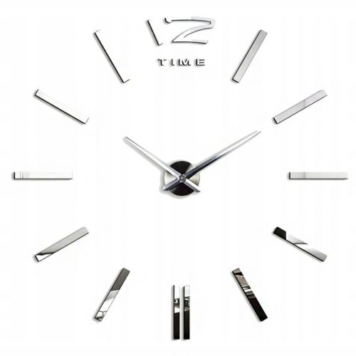 Uhr für zu Hause Time Nova silberne Wanduhr, 130 cm