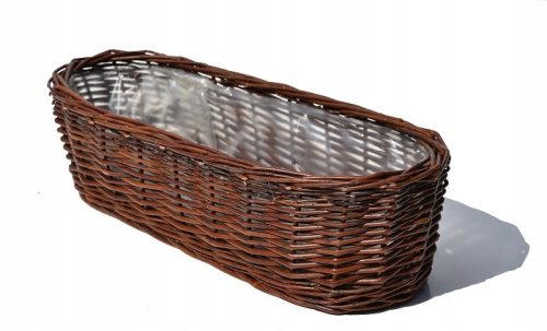  Wicker Shop-Abdeckung 50 x 21 x 14 cm, dunkelbraunes Korbgeflecht