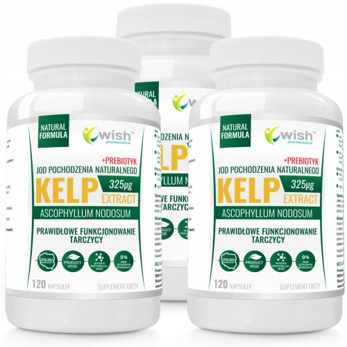WISH Pharmaceutical Natürliches Kelp Jod, Kapseln für Veganer ohne künstliche Zusätze