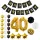  Set mit Luftballons zum 40. Geburtstag in Gold und Schwarz