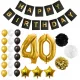  Set mit Luftballons zum 40. Geburtstag in Gold und Schwarz