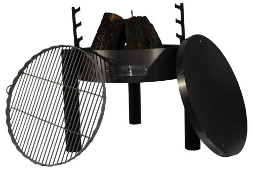  HOHER XL-KAMIN + INOX-ROST + S72-ABDECKUNG