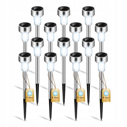  NNLED eingebettete Solarlampe, silber, 31 cm, 14 Stk.