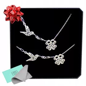  SILBER-SET HUMMMINGLIBER + KLEEBLATT SILBER 925