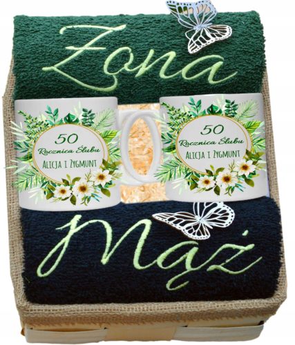 Sets Handtücher Geschenk zum Hochzeitstag Jubiläum 20 30 40 50