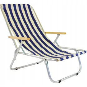    E-Sezon-Liegestuhl Traditioneller Aluminium-Liegestuhl, Marineblau
