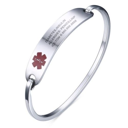  MEDIZINISCHES BANGLA-Armband mit Ihrer GRAVUR