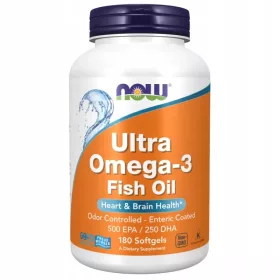   Now Foods Ultra Omega-3 mit 500 EPA / 250 DHA - 180 Weichkapseln