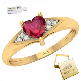  GOLD-VERLOBUNGSRING HERZ RUBIN PR. 333