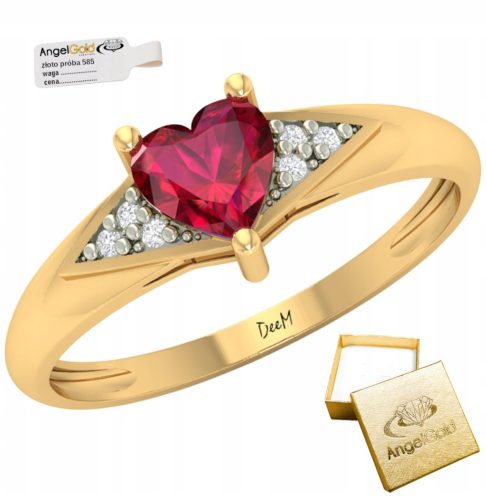  GOLD-VERLOBUNGSRING HERZ RUBIN PR. 333