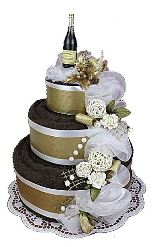 Sets Handtücher Riesentorte mit 6 Handtüchern, Hochzeitsgeschenk, Stickerei