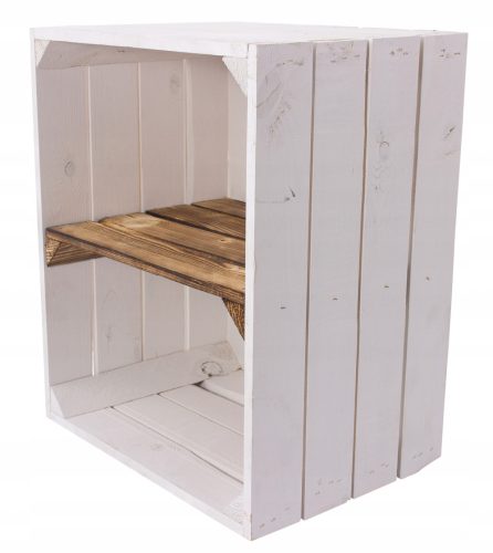 HOLZKISTE, WEISSES REGAL, SCHRANK