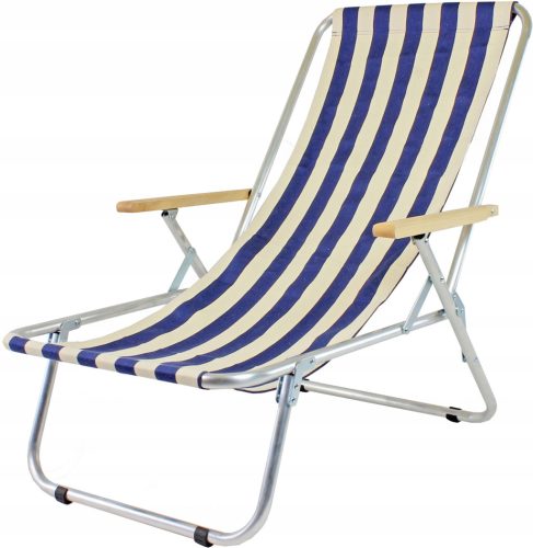  E-Sezon Liegestuhl Strandliegestuhl, Aluminium, Blau und Marineblau