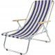  E-Sezon Liegestuhl Strandliegestuhl, Aluminium, Blau und Marineblau