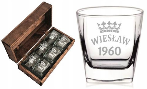 Coole, lustige Gadgets Whiskyglas mit Gravur, 6-tlg. Geschenkbox