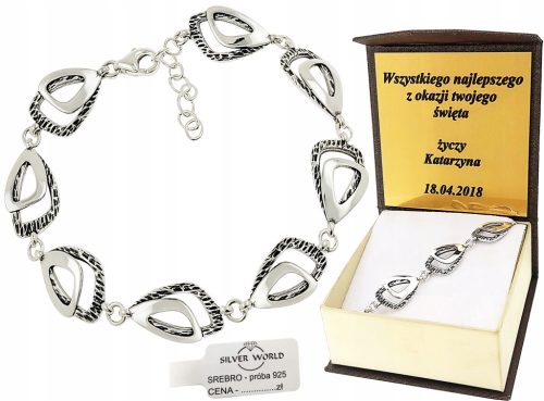  SCHÖNES DURCHGEBUNDENES SILBERARMBAND + GRAVUR