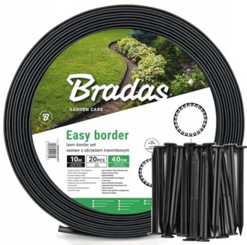 Einfassungen für den Garten - Kunststoff-Garteneinfassung Bradas 1000 cm x 4 cm schwarz